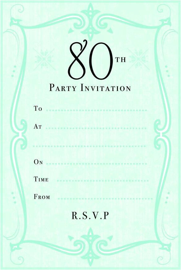 80th birthday party invitations