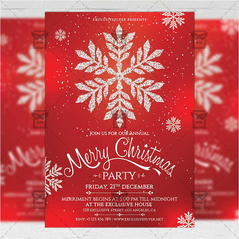 christmas invitation seasonal a5 flyer template