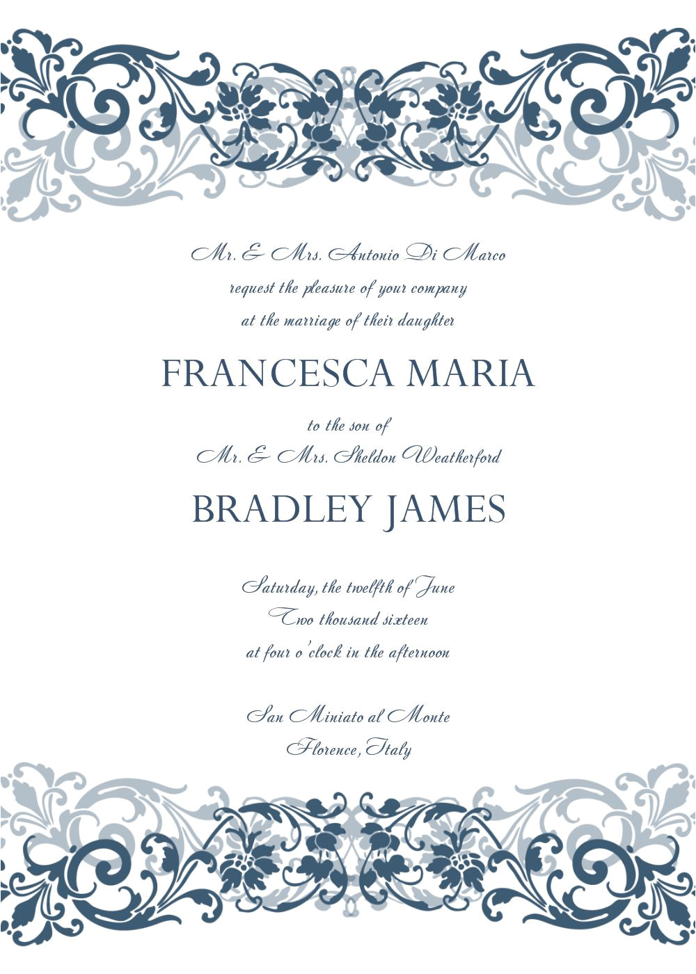 wedding invitation template a5
