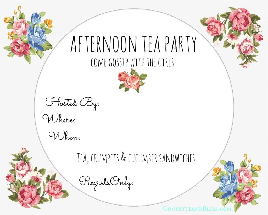 afternoon tea invitation free