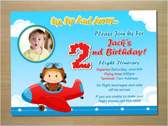 airplane birthday invitation digital