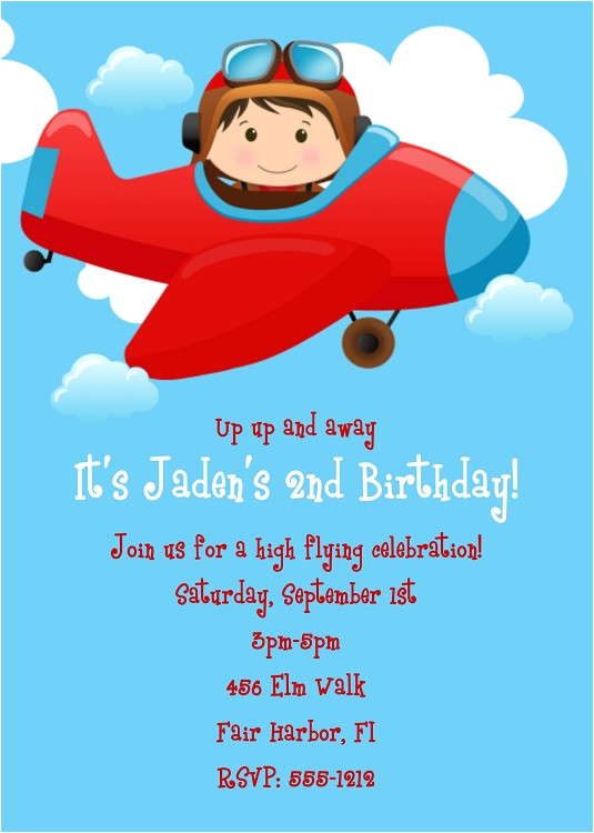 airplane birthday invitations
