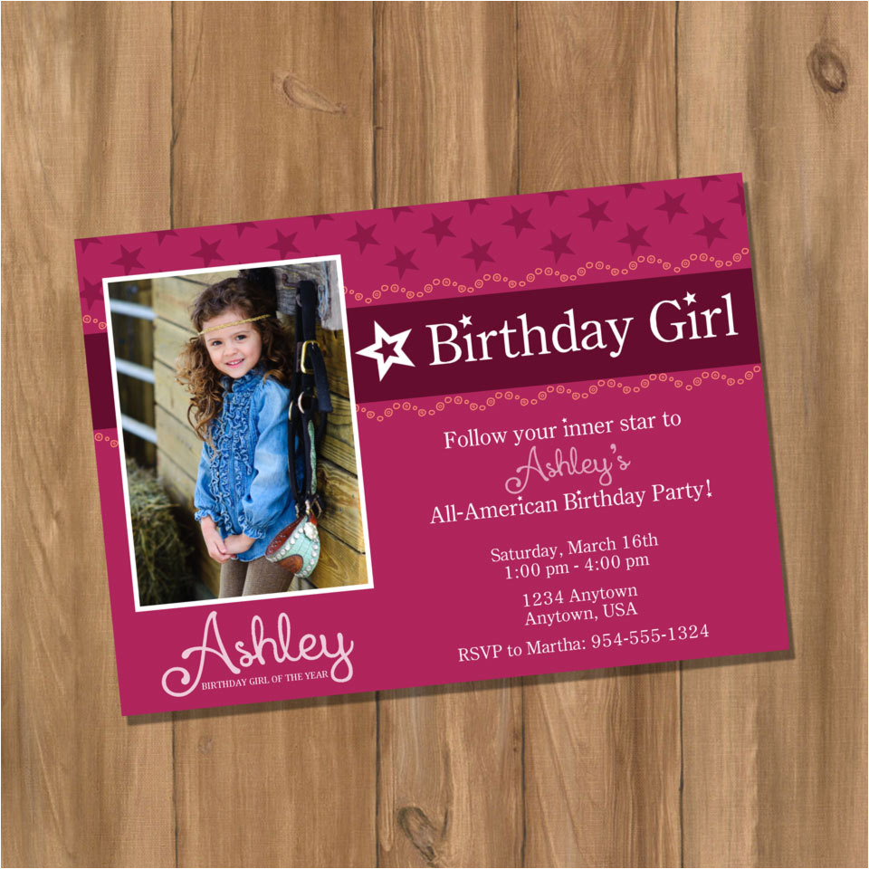 american girl birthday invitations