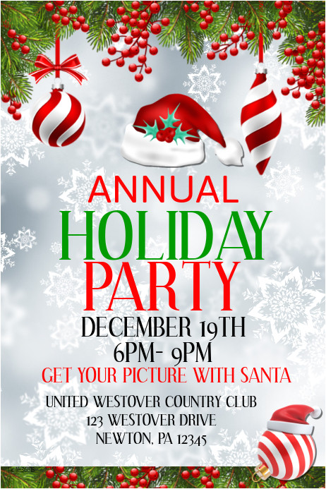 annual holiday party poster template