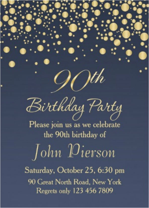 90th birthday invitation