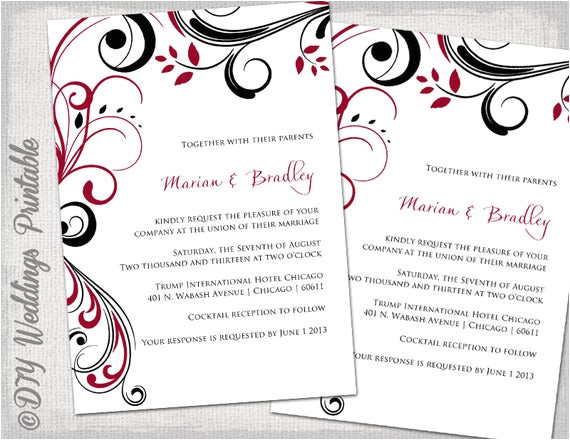 wedding invitation templates apple red