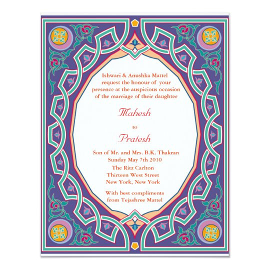 hindu muslim indian wedding or mehndi invitation 161351123268973175