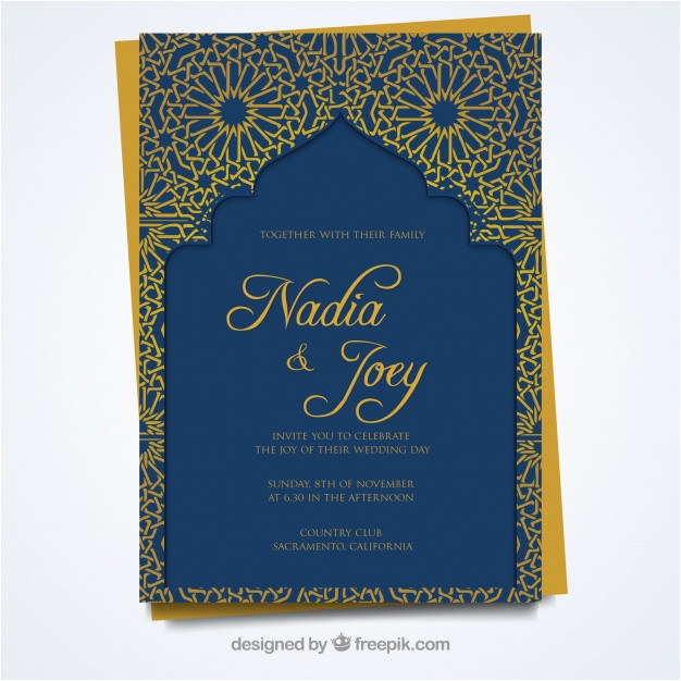 wedding card with arabic style 1371186