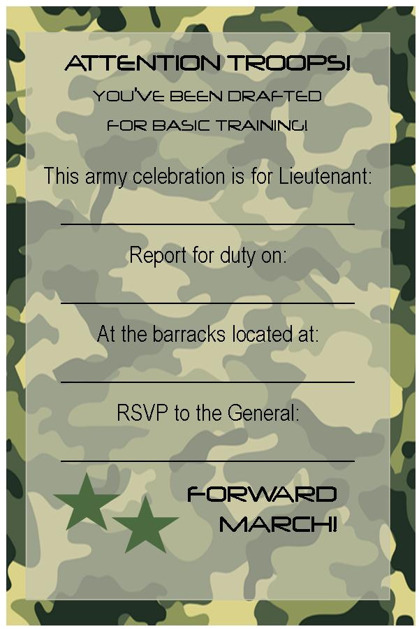 army birthday invitation templates free