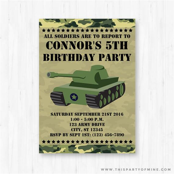 army invitation printable army birthday