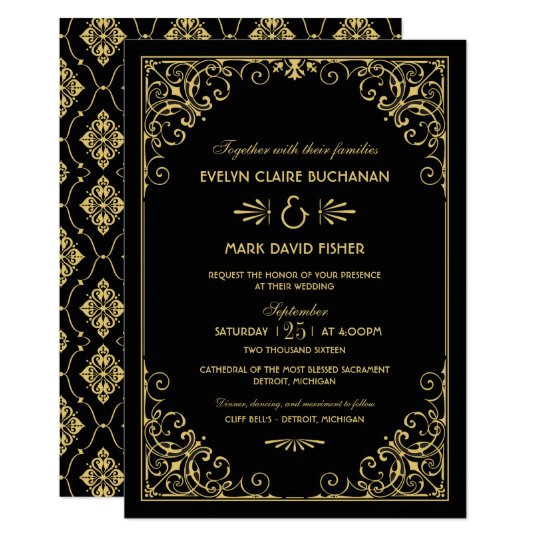wedding invitations art deco style 161118446582927054