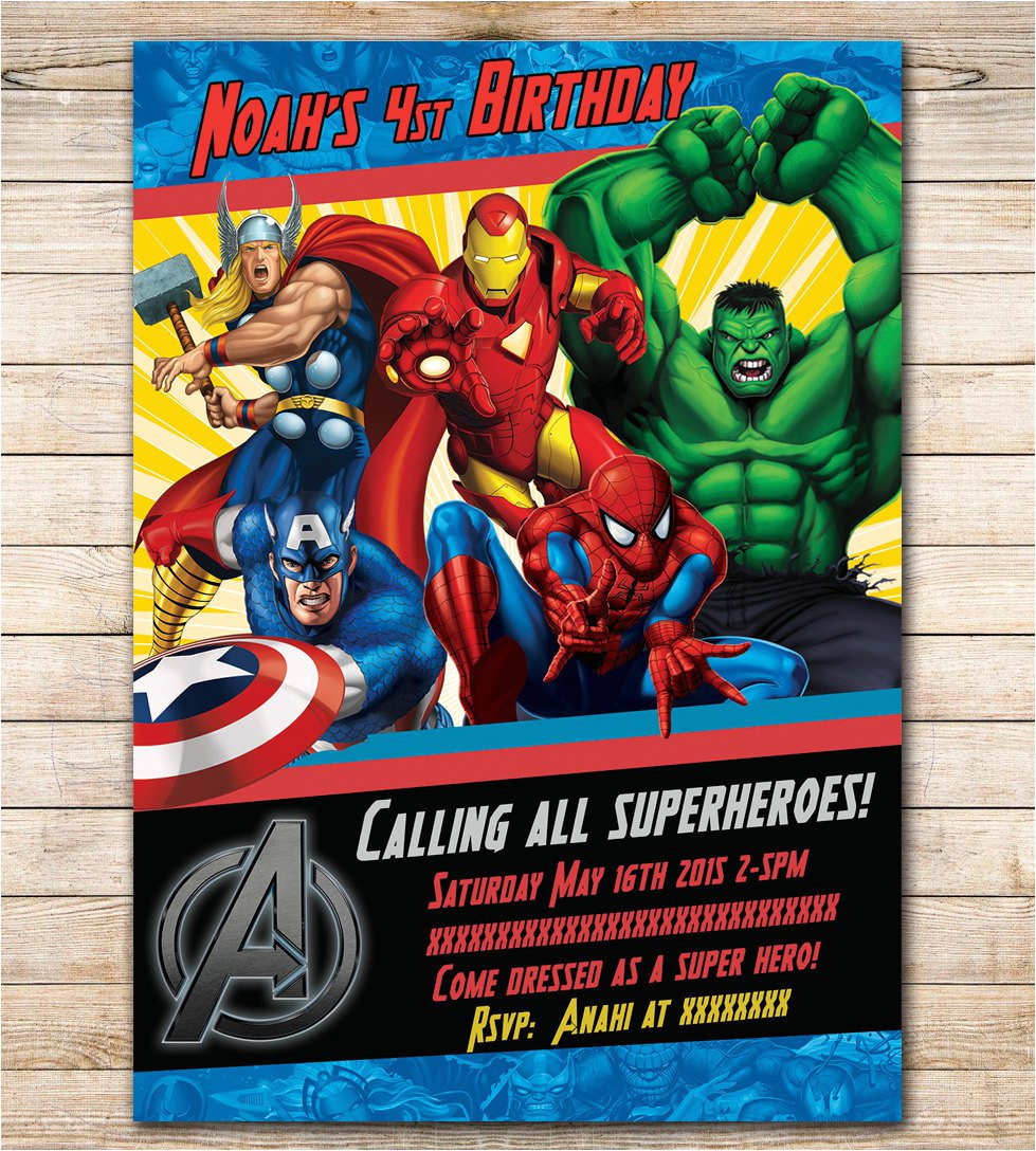 avengers birthday invitations