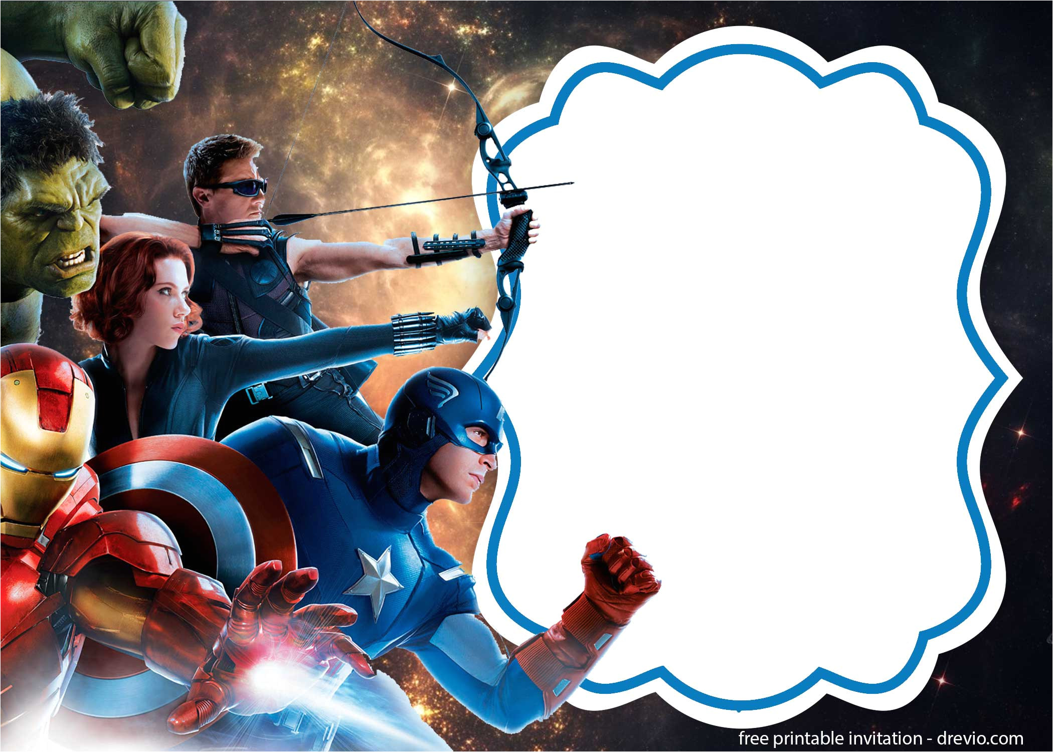 free avengers invitation template all characters