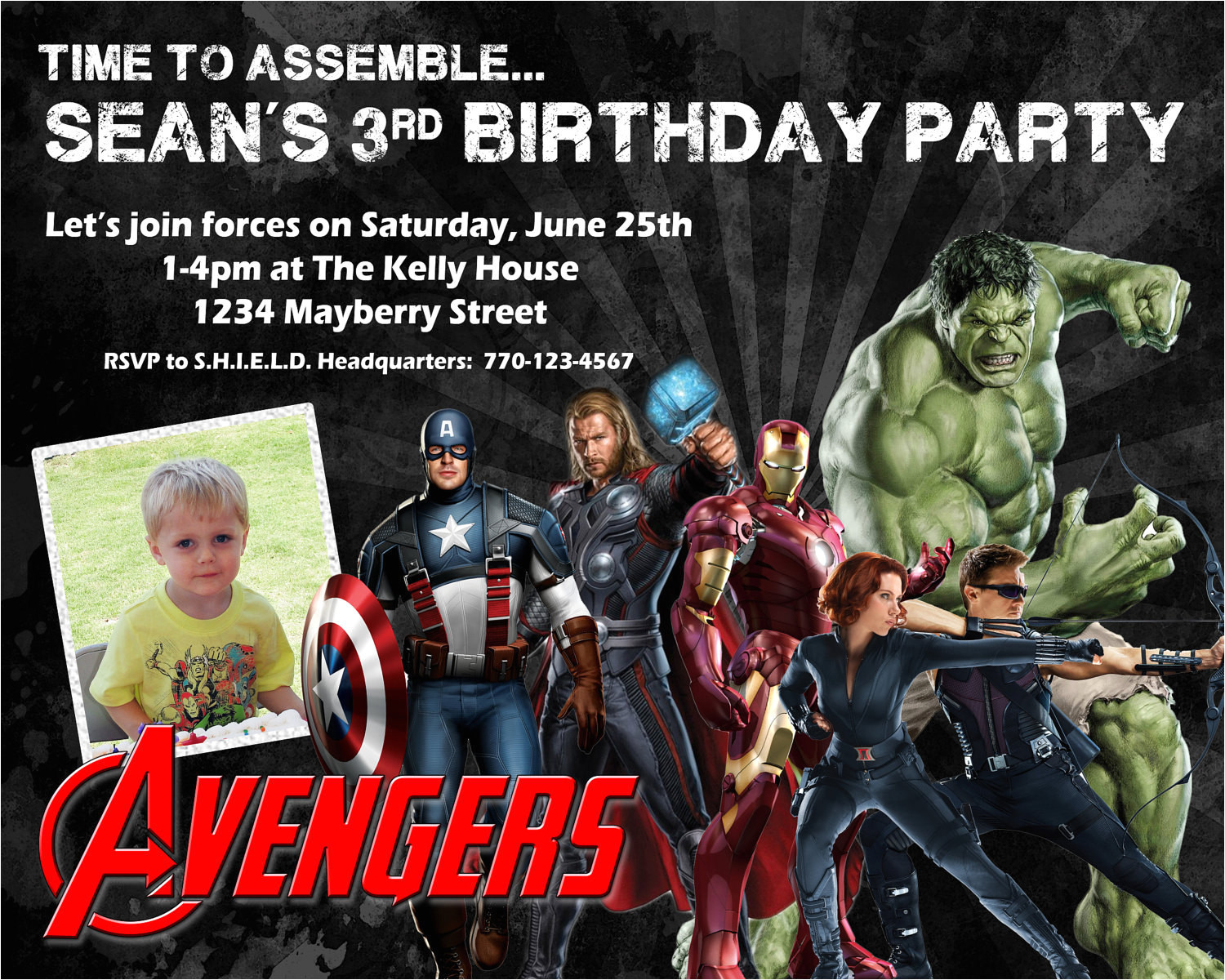 avengers birthday party invitation