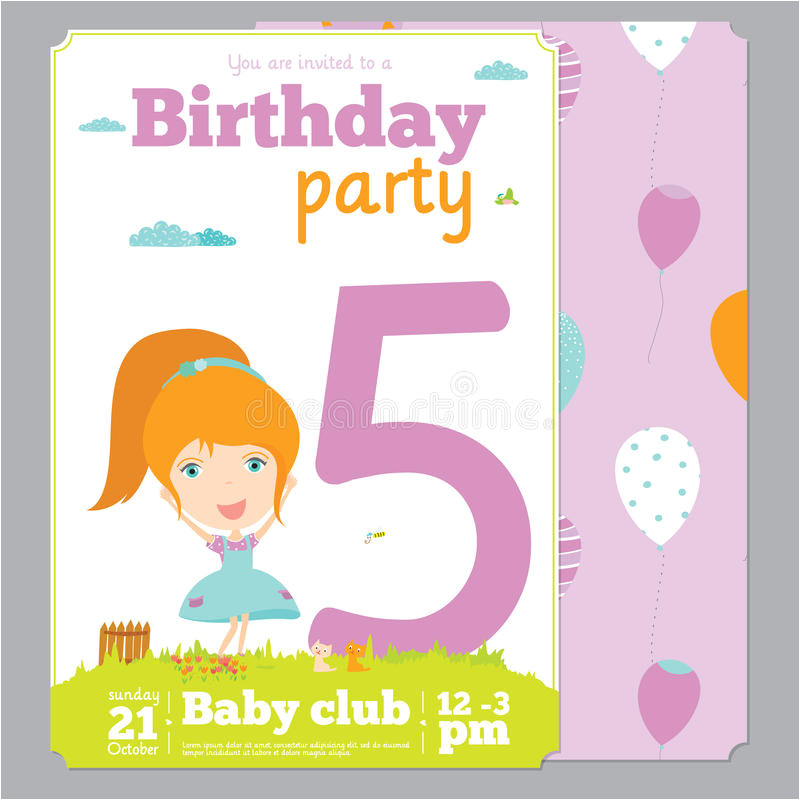 stock illustration birthday party invitation card template cute anniversary numbers animals kids cartoon style image54954000