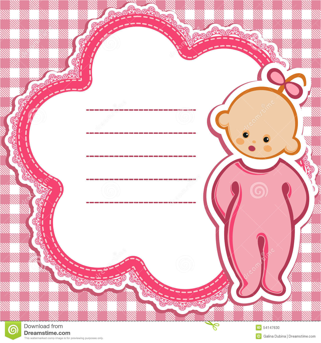 stock illustration card baby girl birthday nice greeting template cute simple artistic hand drawn illustration doodle shower greetings invitation image54147630