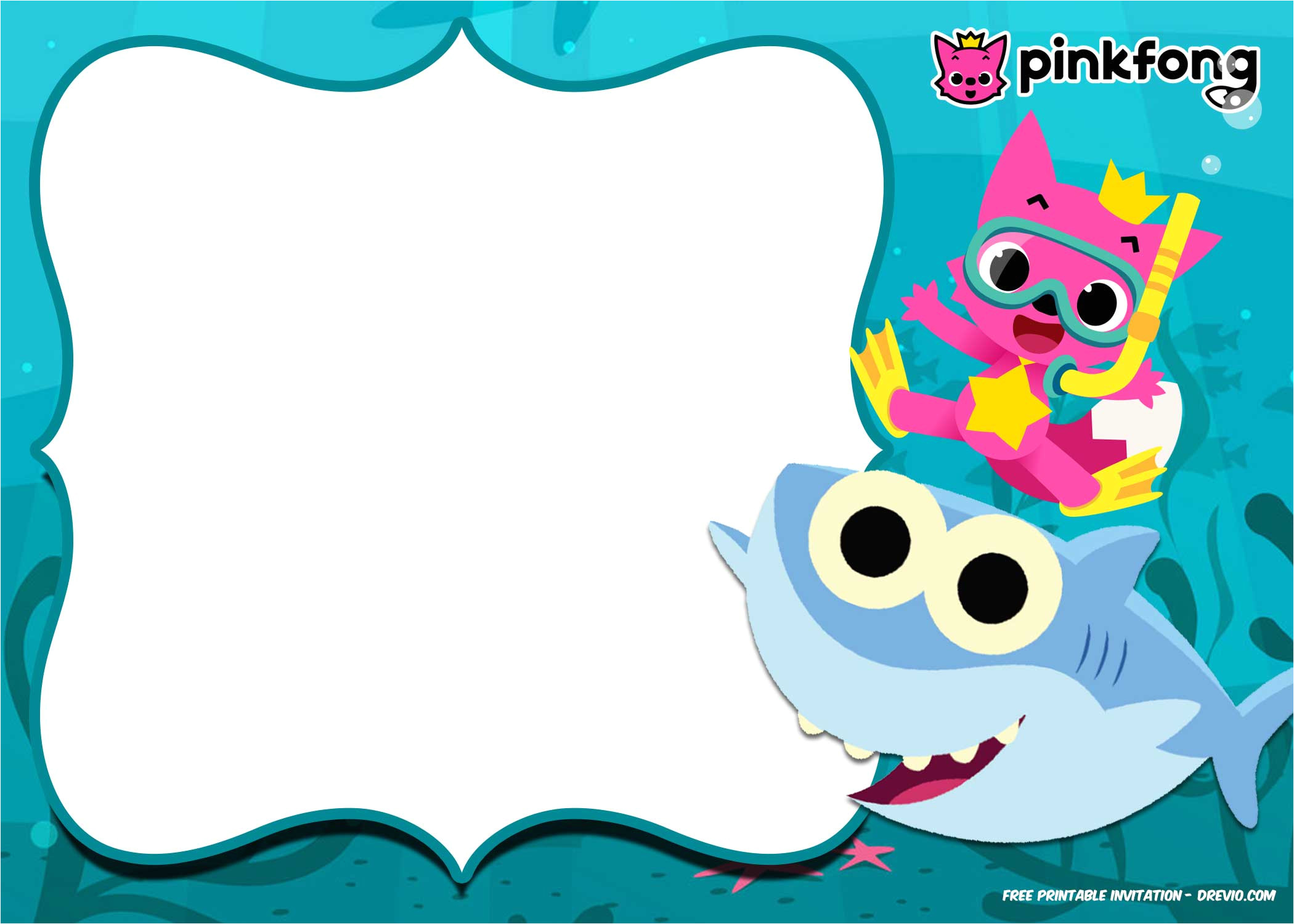 free printable baby shark pinkfong birthday invitation template updated