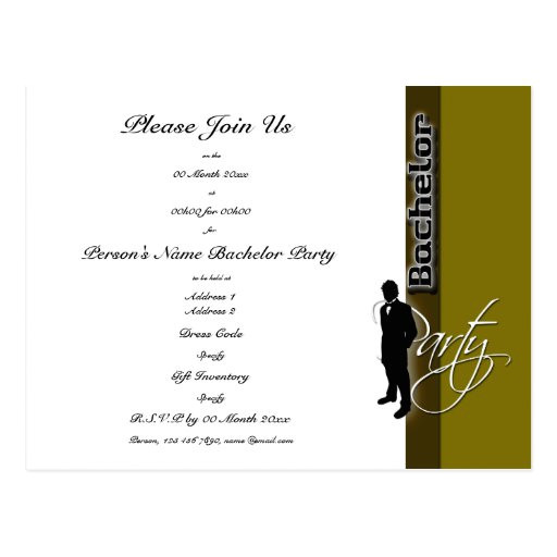 template bachelor party distinguished invitations postcard 239453424053518168