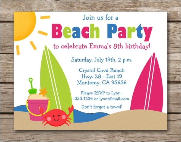beach party invitation