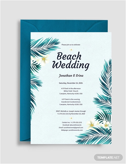 beach wedding invitation