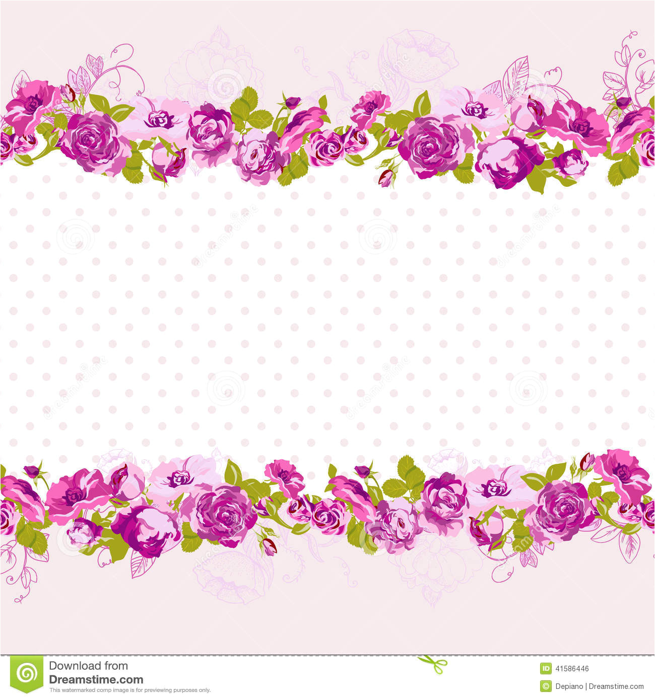 stock illustration seamless border blossom roses vector floral greeting card spring background wedding birthday invitation design image41586446