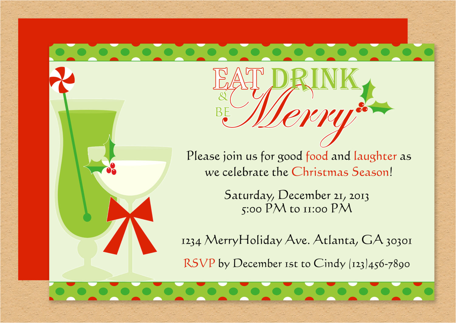 be merry invitation editable template