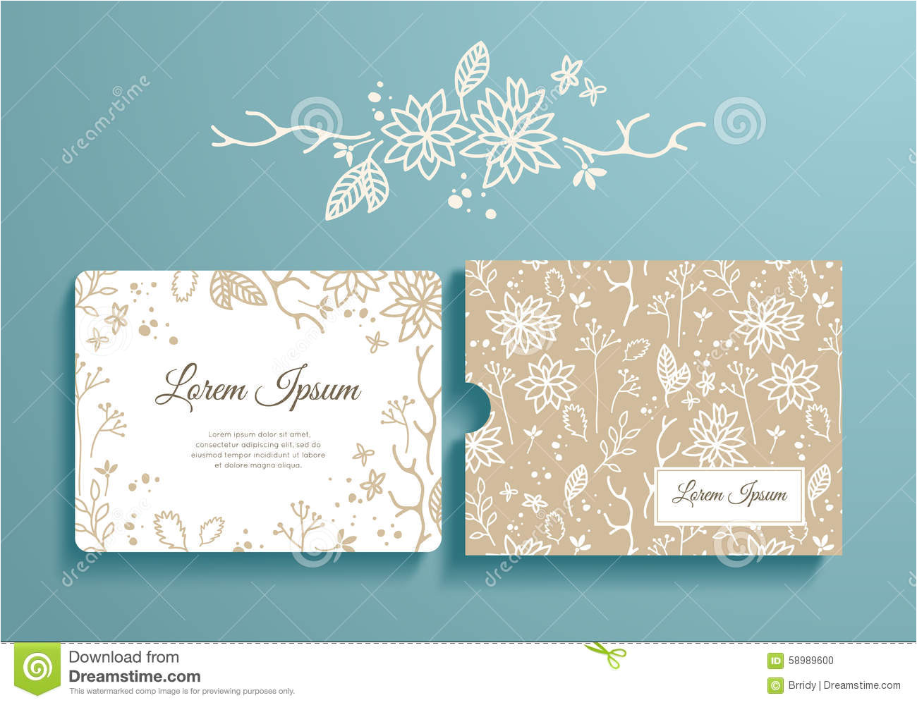 stock illustration floral set romantic invitation envelope template card wedding marriage bridal birthday valentine s day image58989600