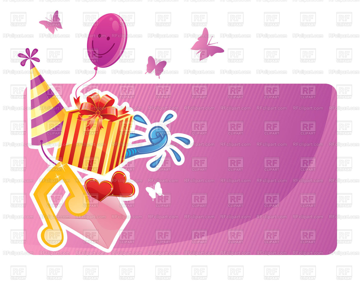 birthday party invitation purple template 59057 vector clipart