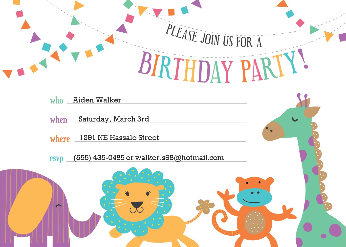 email birthday invitation templates