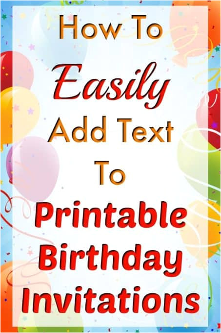 add text to birthday invitation templates