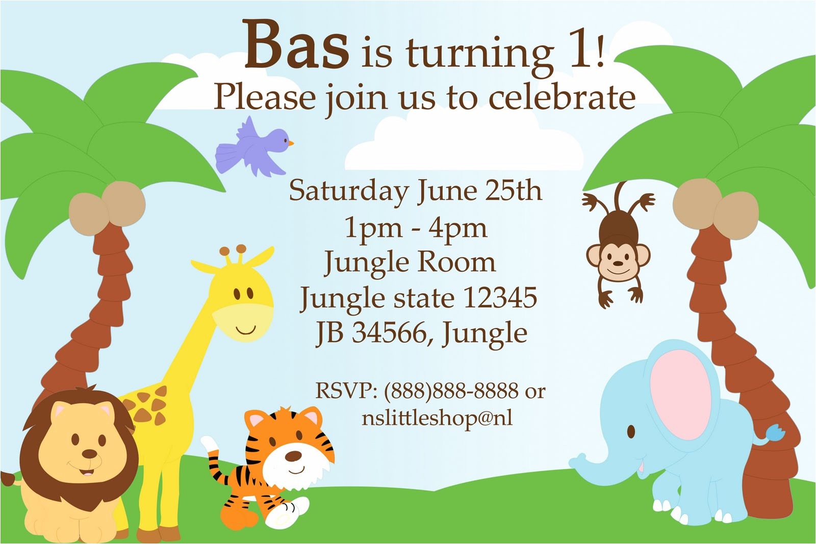 jungle birthday invitation