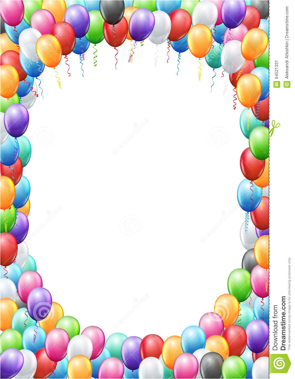 stock illustration balloons header template colored frame proportions page birthday party invitation vector background image64521331