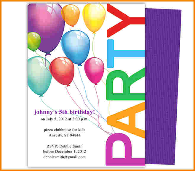birthday party invitation template word