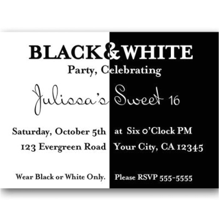 inspiring black and white birthday invitation templates gallery
