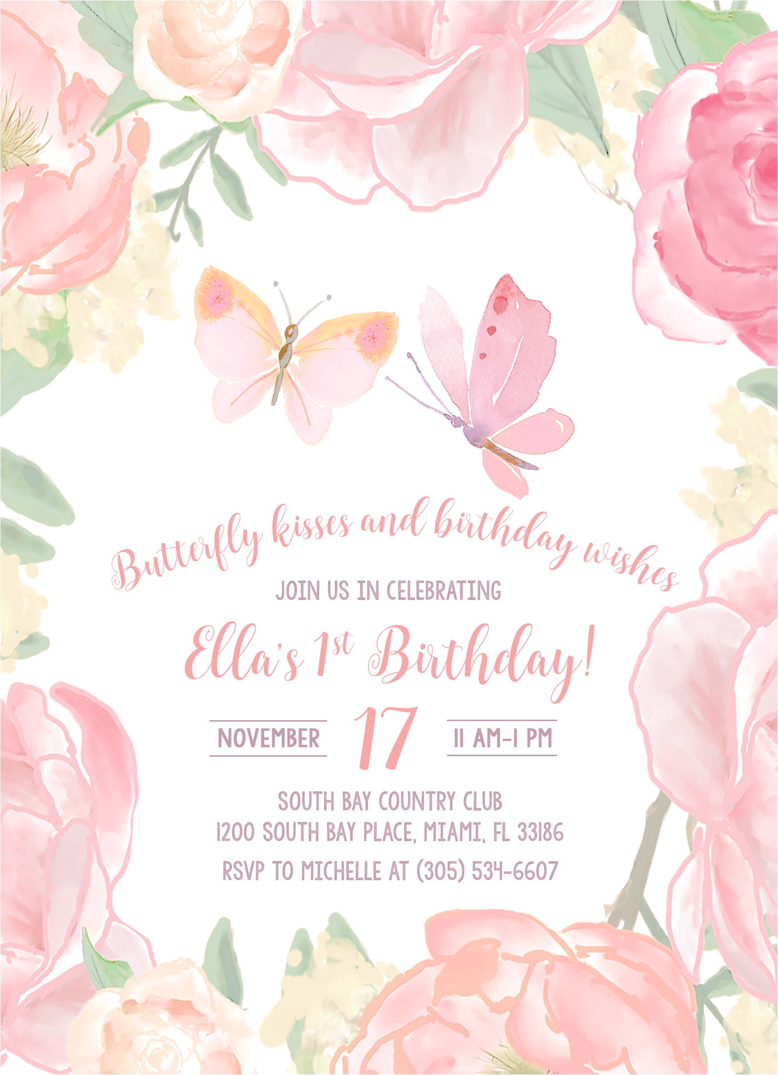butterfly birthday invitation butterfly