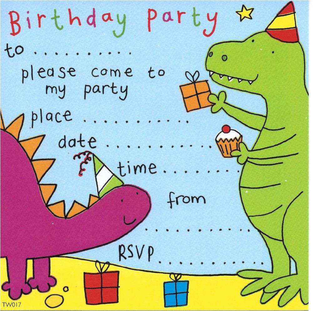 dinosaur childrens party invitation 4 p