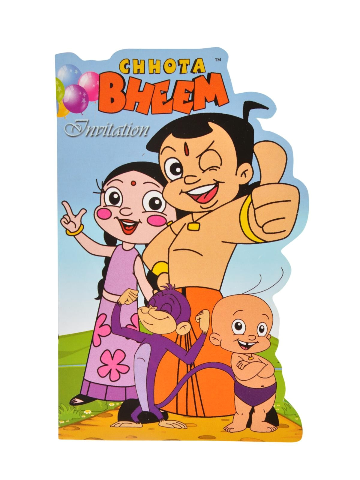 chotta bheem invitation cards with envelopes pack of 10