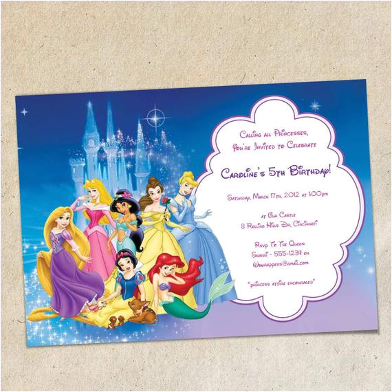 disney princesses party invitation
