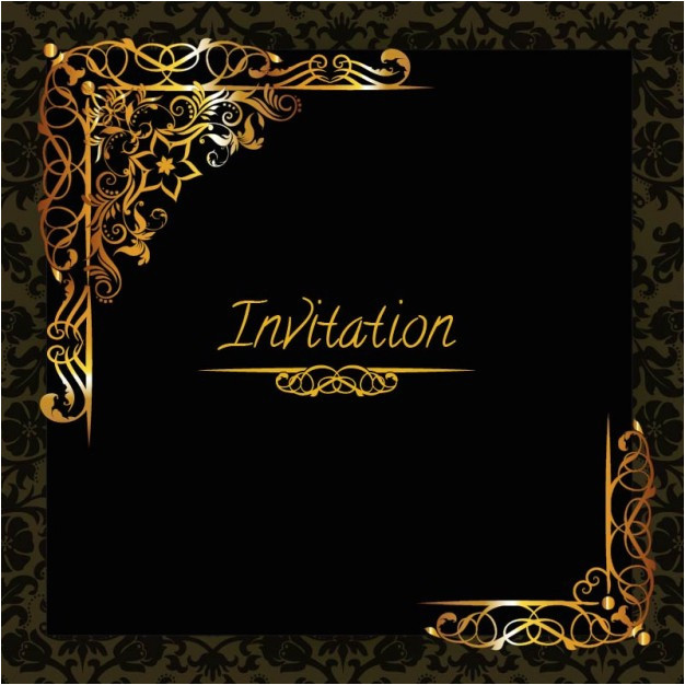 elegant golden design invitation template 720788