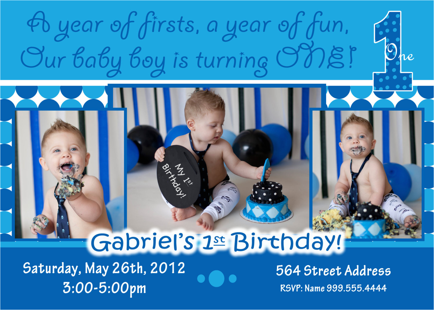 baby boy 1st birthday invitations