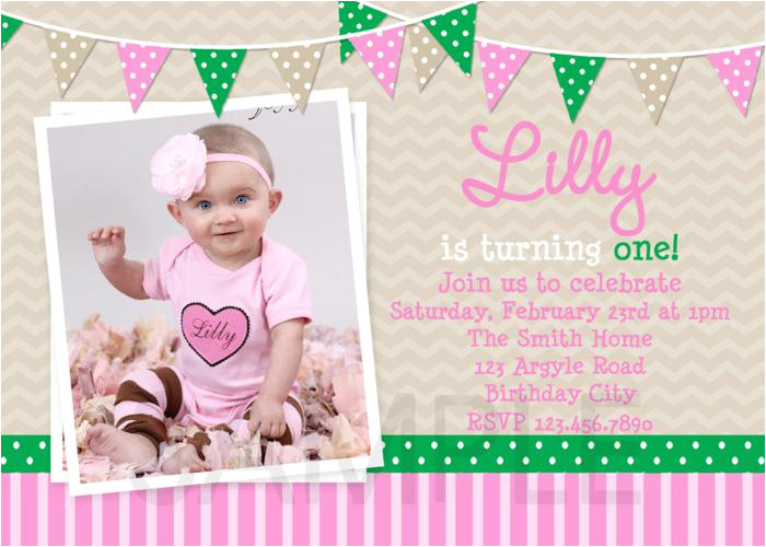 baby girls 1st birthday invitation cards ideas