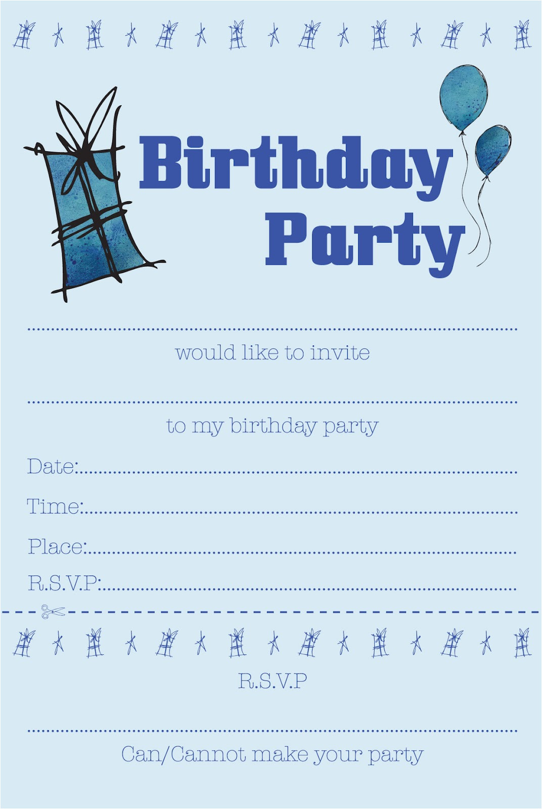 childrens party invites