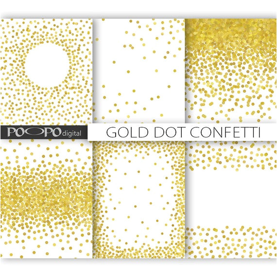 85 x 11 gold dot confetti digital paper