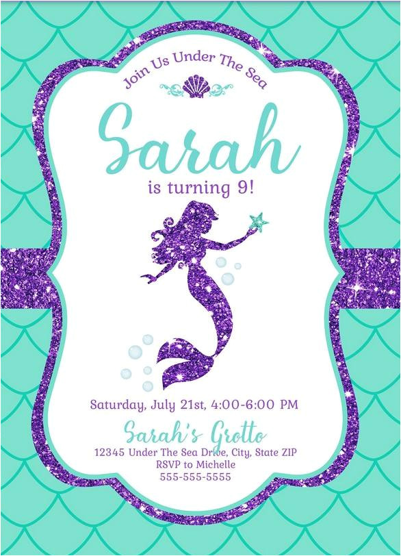 free mermaid invitation template for your kids parties