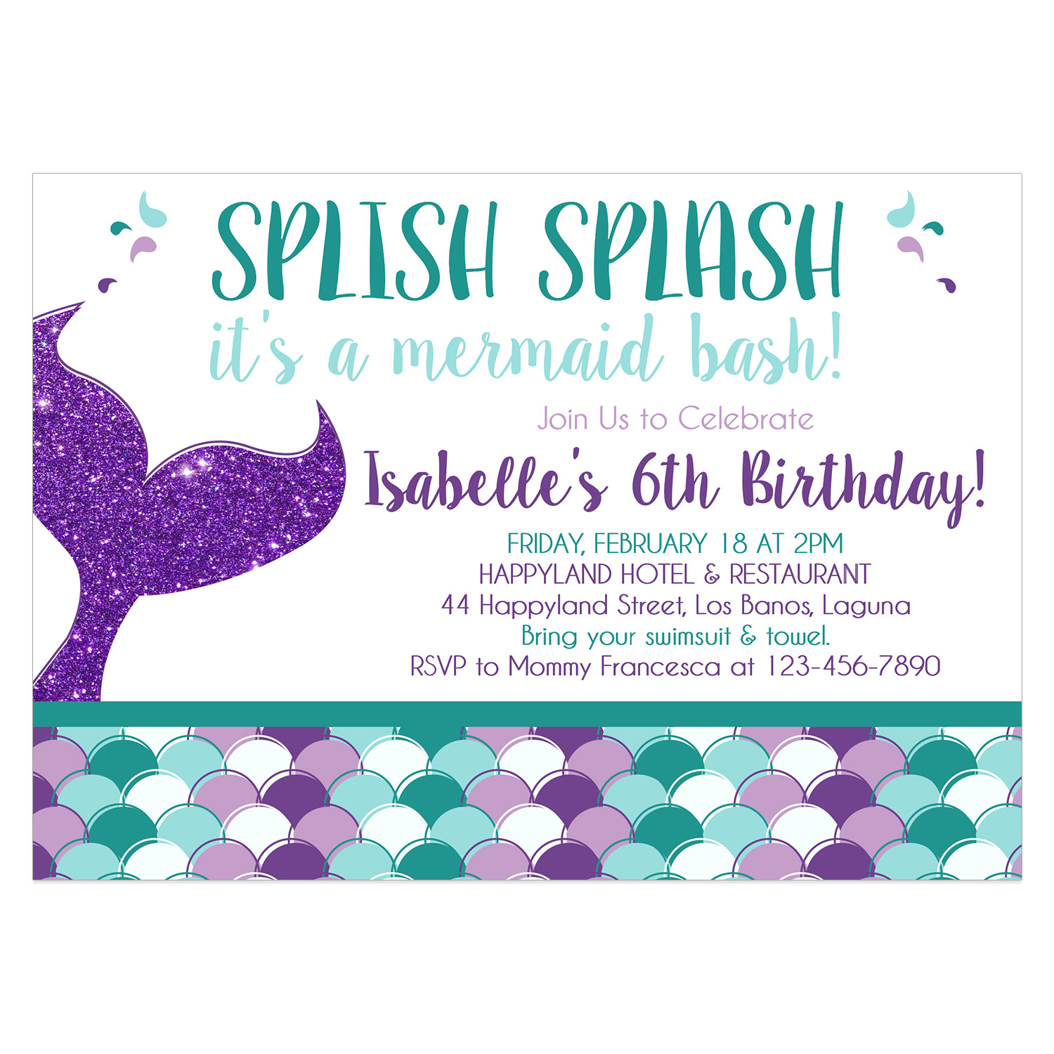 mermaid birthday invitation 092