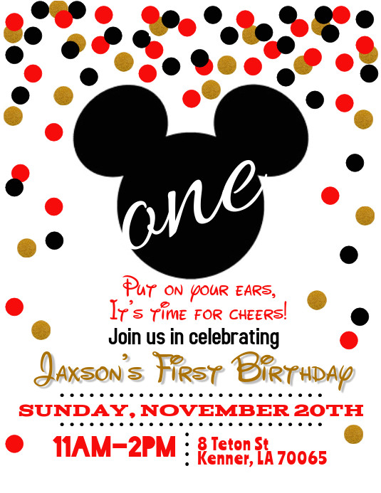 mickey mouse birthday invitation poster template