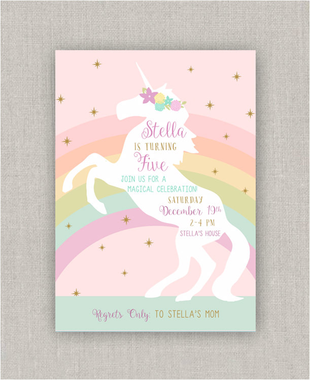 magical unicorn birthday invitation