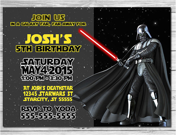 star wars birthday invitation
