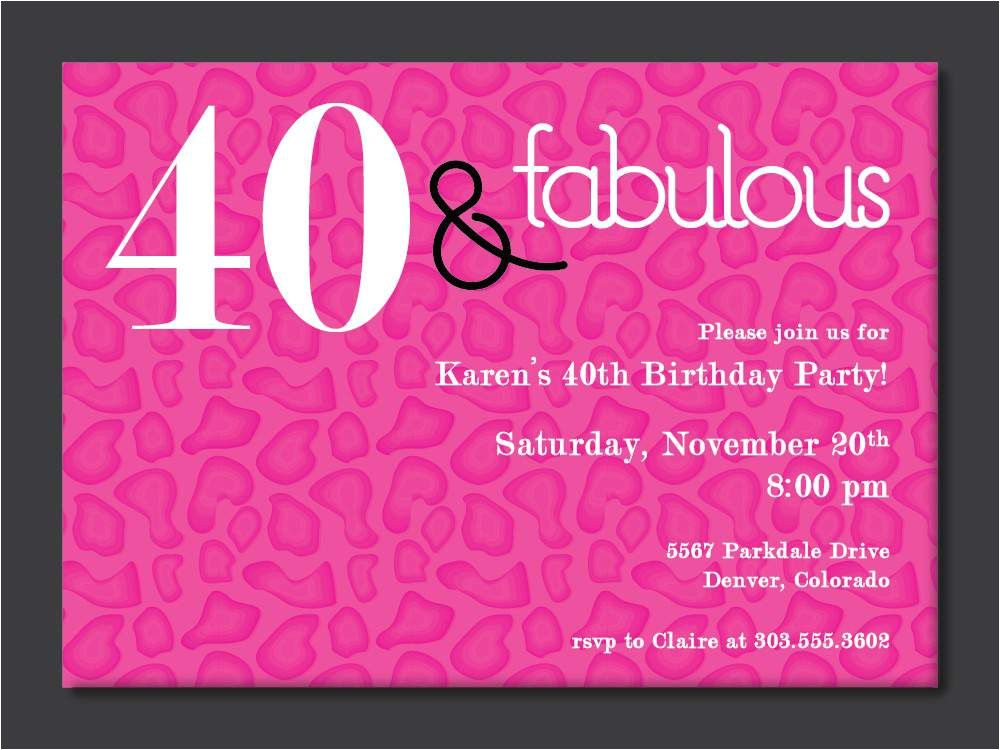 free 40th birthday invitation template