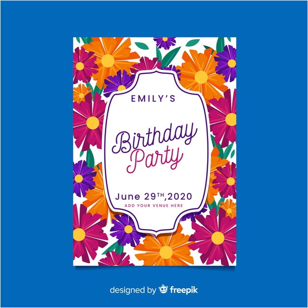 birthday invitation floral design template 5551385